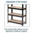 Five-tier Black Metal Storage Rack