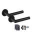  5 Pairs Mitred Design Door Handles Latch on Round Rose with 2.5" Tubular Latch and 3" Standard Hinges - 52mm Diameter