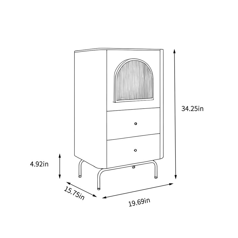 Armoire de rangement simple de style crémeux