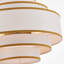 Lustre tambour 6 lumières en lin moderne-170894095-170894080-170894094