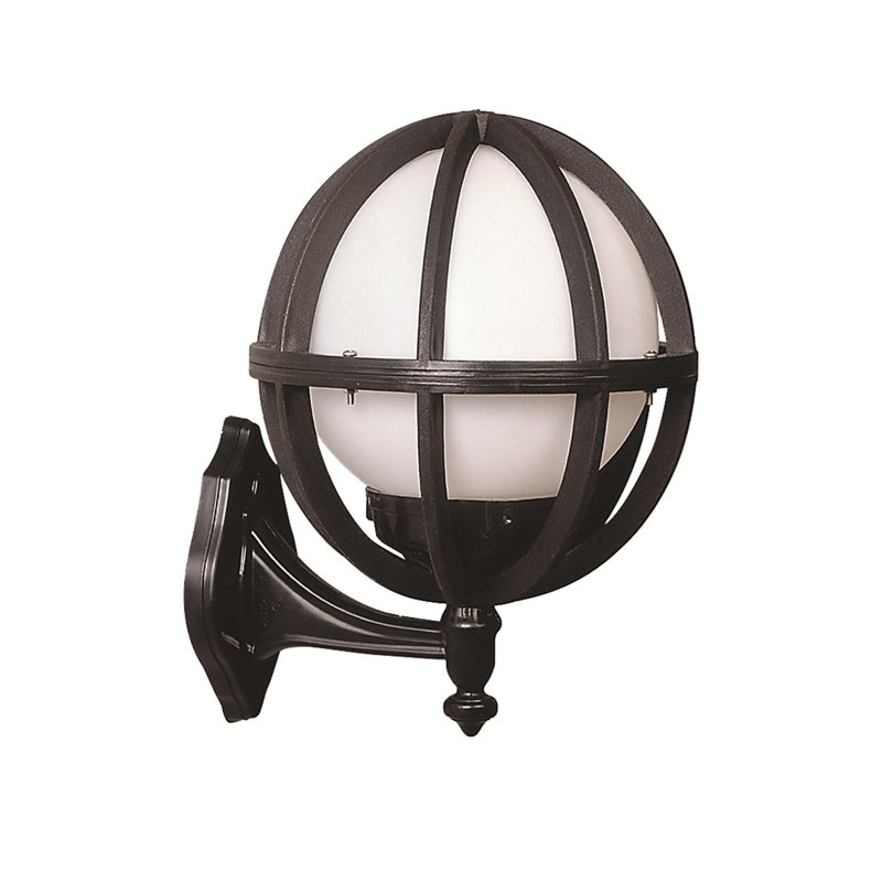 Modern Outdoor Wall Lamp, Black & White, 13.4 x 11.0 inches | Durable ABS Body with Polyethylene Cap | E27 Socket, Max 40W | IP65 Weatherproof, Stylish Industrial Design for Patios & Gardens