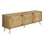 Meuble télé, 72 po, meuble multimédia, meuble de rangement, console, stratifié noyer, ruppie maritime naturelle, milieu du siècle, moderne