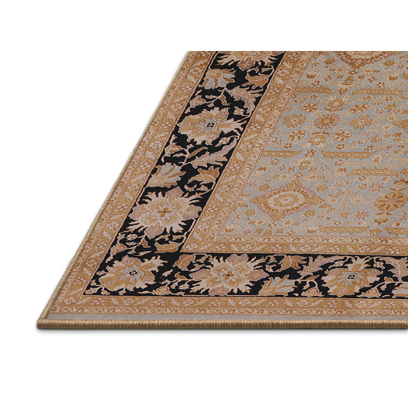 Tapis oriental brun / bleu Raghi, Rectangle 7 pi x 10 pi