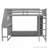 Wood Gaming Loft Bed with Desk, Multi-storage Shelves, LED and a Hanging Clothes Rack-1192254023