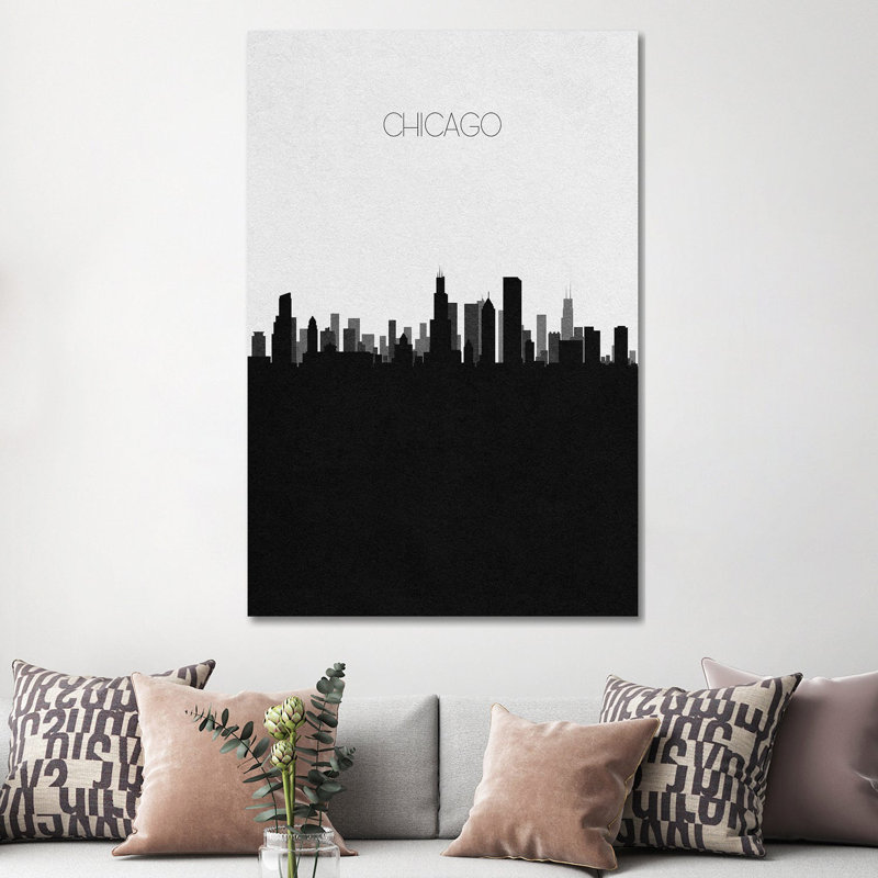 Chicago, Illinois City Skyline by Ayse Deniz Akerman - Wrapped Canvas Gallery-Wrapped Canvas Giclée, 152.5 cm H x 101.5 cm W