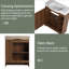 Meuble-lavabo autoportant simple de 28 po avec lavabo en céramique et porte à fermeture en douceur-898076285