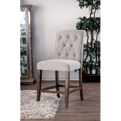 Chaise de comptoir rustique H 20,4 po (2 / RTC), beige / chêne rustique