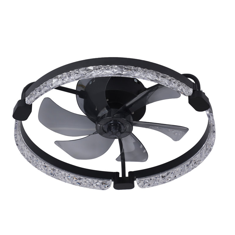 50cm Ceiling Fan with LED Lights, Matte black