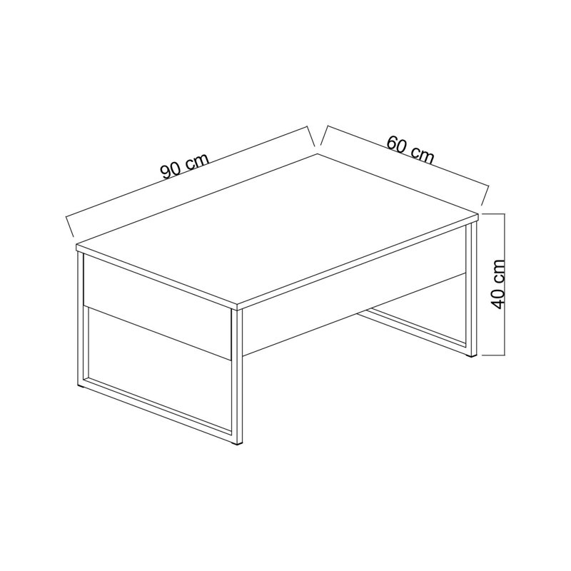 Abdulhakim Coffee Table, Anthracite/Black
