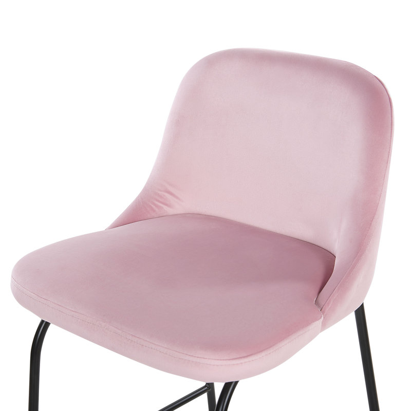 Glasscock Upholstered Counter Stool with Metal Frame, Pink