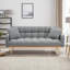 Canapé-lit convertible 69 po - Canapé 3 places ajustable en tissu Teddy pour petits espaces-1049431240