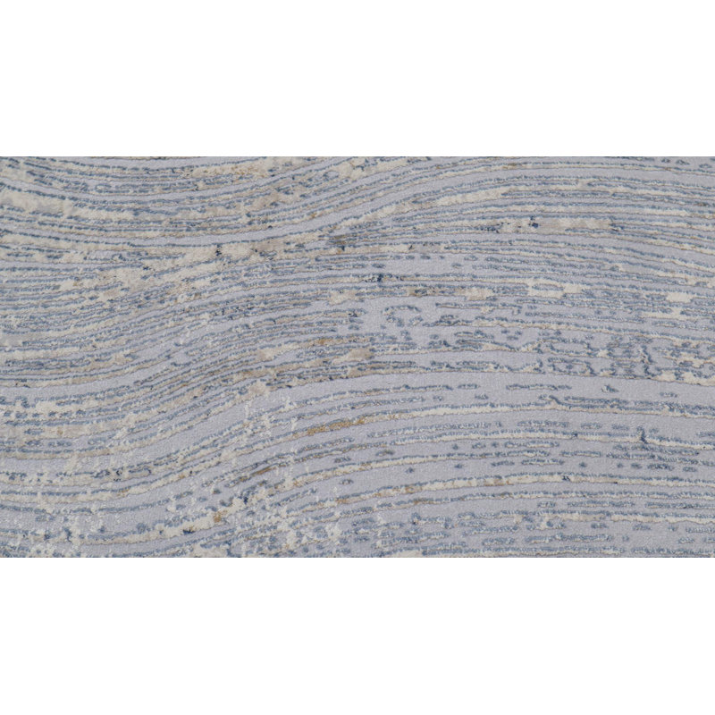 Tapis abstrait bleu clair, Rectangle 8 pi 8 po x 11 pi 11 po
