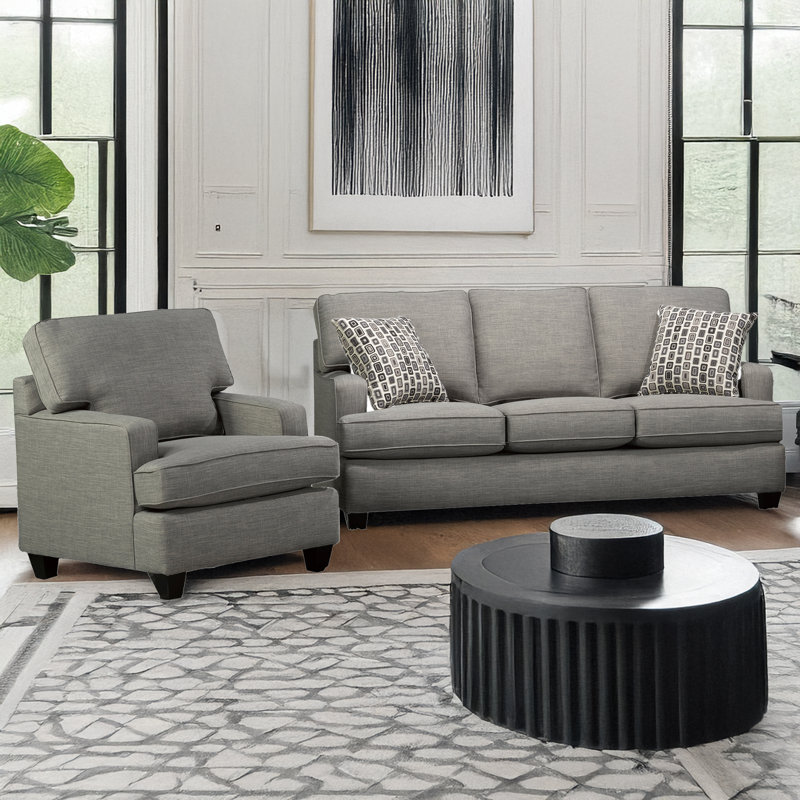 Ensemble de canapé et chaise en tissu Baxter, pierre, Pierre