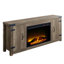 Rustic Oak Tv Stand With Fireplace And Elegant Storage For An Living Room Functional