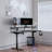 Kukwa Curved Steel Computer Desk with Built-In Electrical Outlet