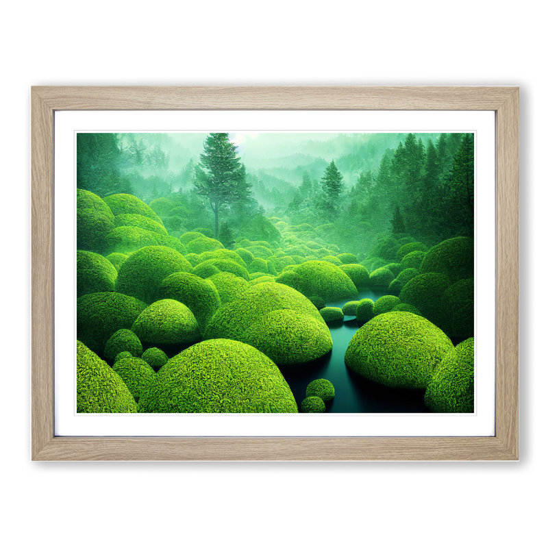 Euphoric Forest - Framed Print, 46cm H x 64cm W x 2cm D, Oak