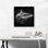 Shark Fish Shortfin Mako Tiger Ocean Sea Black White - impression sur toile tendue