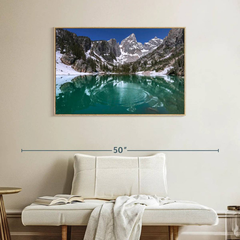 Delta Lake Grand Teton, Cadre flottant en bois naturel, 40 po x 27 po