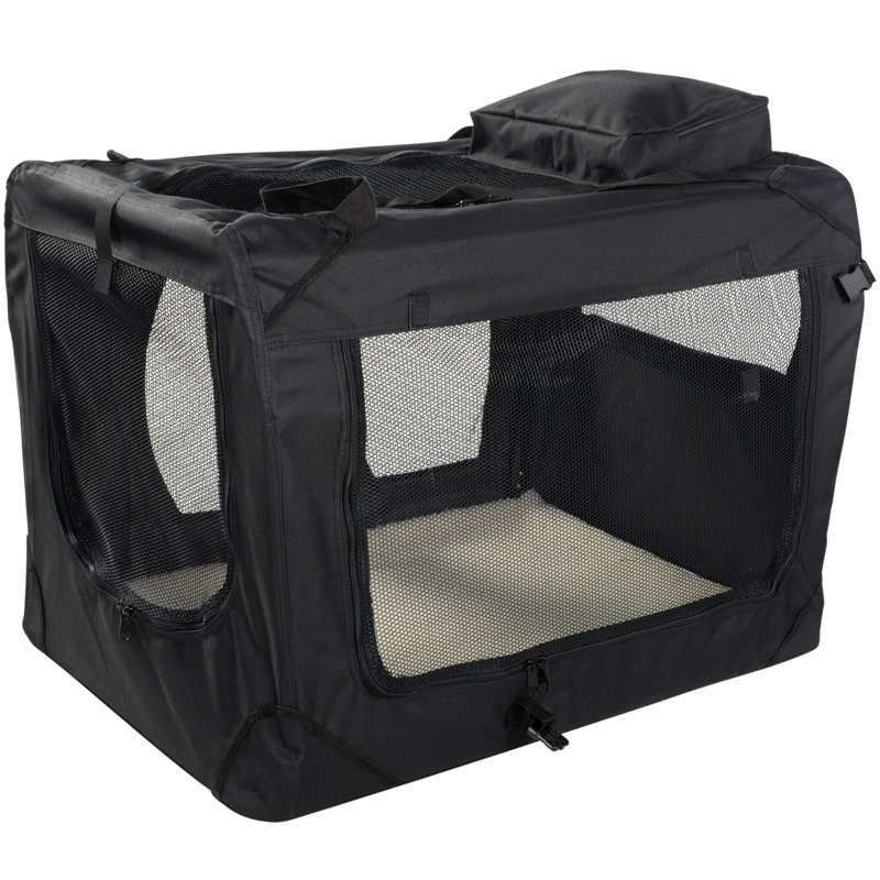 Chorley Collapsible Soft-Sided Crate with 1 Door, Extra Large (58 cm H x 56 cm W x  81 cm L), Black