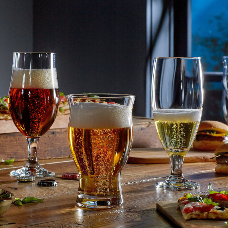 Libbey 16.75 oz Clear Nucleated Pint Beer Glasses Set