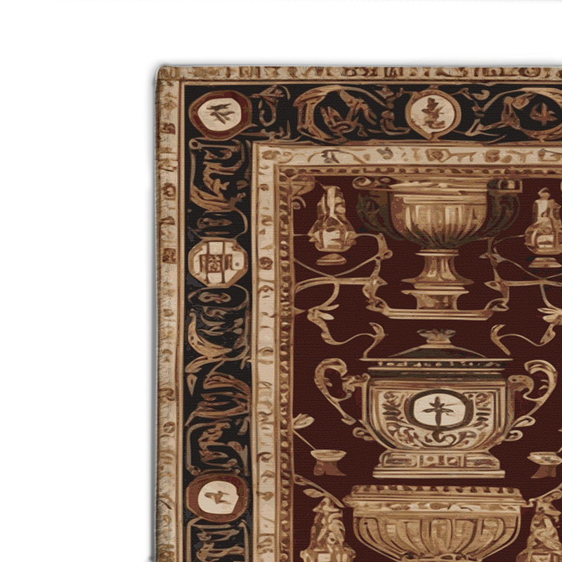 Tapis d'intérieur et d'extérieur brun français, Rectangulaire 2 pi x 3 pi