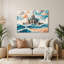 Art mural blanc en métal Coastal Sandcastle-683530546