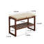 Banc de rangement en bois massif (couleur noyer), étagère de rangement en bois de hêtre avec coussin éponge à rebond élevé