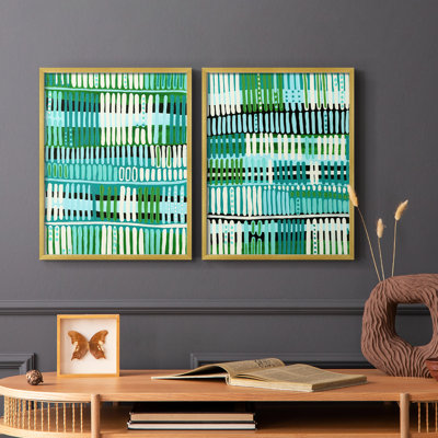 Teal Pattern I-Premium Framed Print -Ready to Hang - No Nails Required - No Nails Required