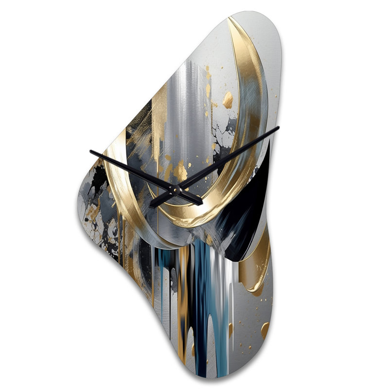 Horloge murale abstraite formes et lignes abstraites I - Boomerang, Moyenne