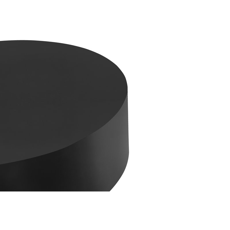 Table basse ronde en métal Jalisia, Noir mat