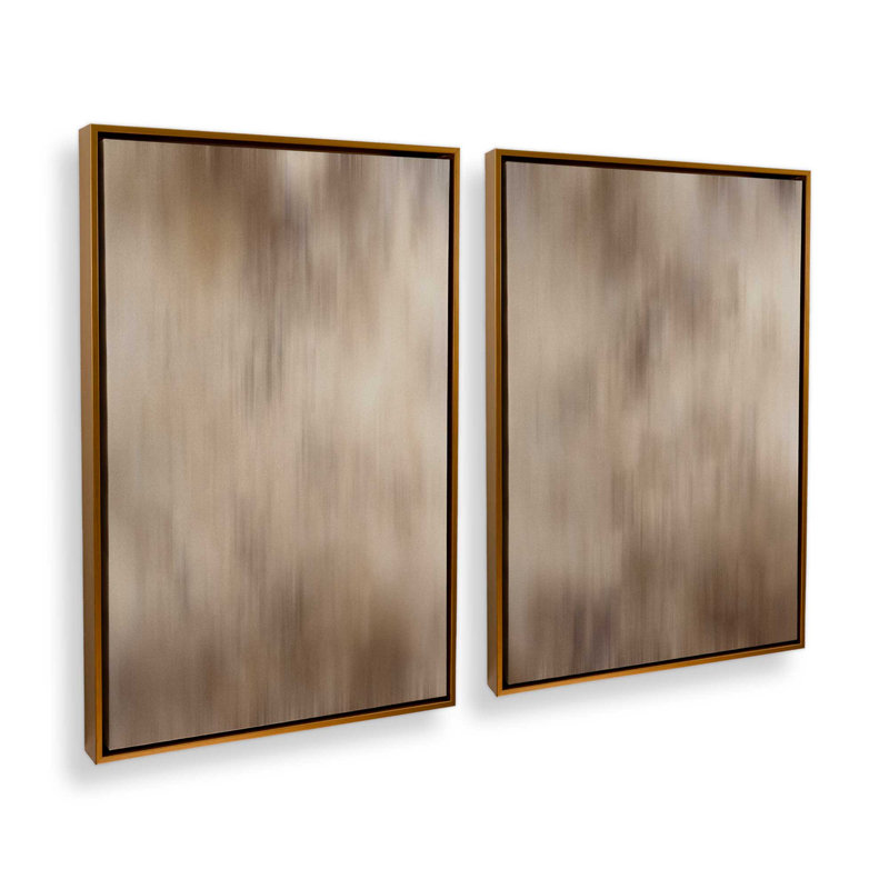 Cosmic Latte, ensemble de 2 impressions sur toile dans un cadre, Cadre flottant or poli, H 12,75 po x l 17,5 po x P 1,75 po