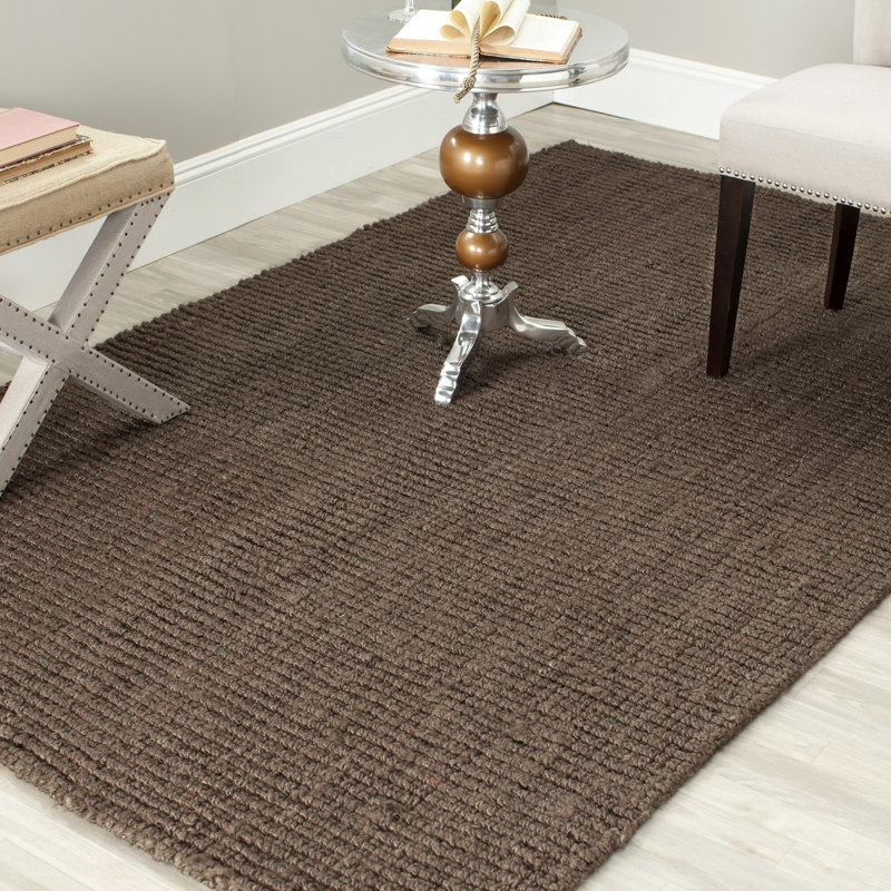 Auckland Handwoven Flatweave Jute/Sisal Brown Area Rug, Rectangle 9' x 12'