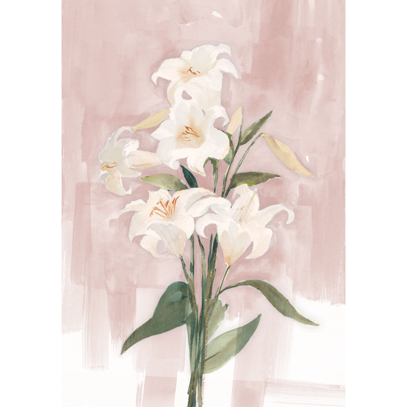 Lys aquarelle-reproduction d’art sur toile, H 48 po x l 32 po