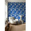 Papier peint floral mural moderne amovible bleu-1574755383