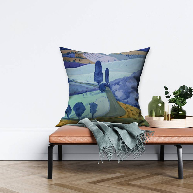 Tuscany Field - Neo Mint Scenic Poly Twill Throw for – Throw Pillow Cover Only, Double-Sided Print, Insert Not Included