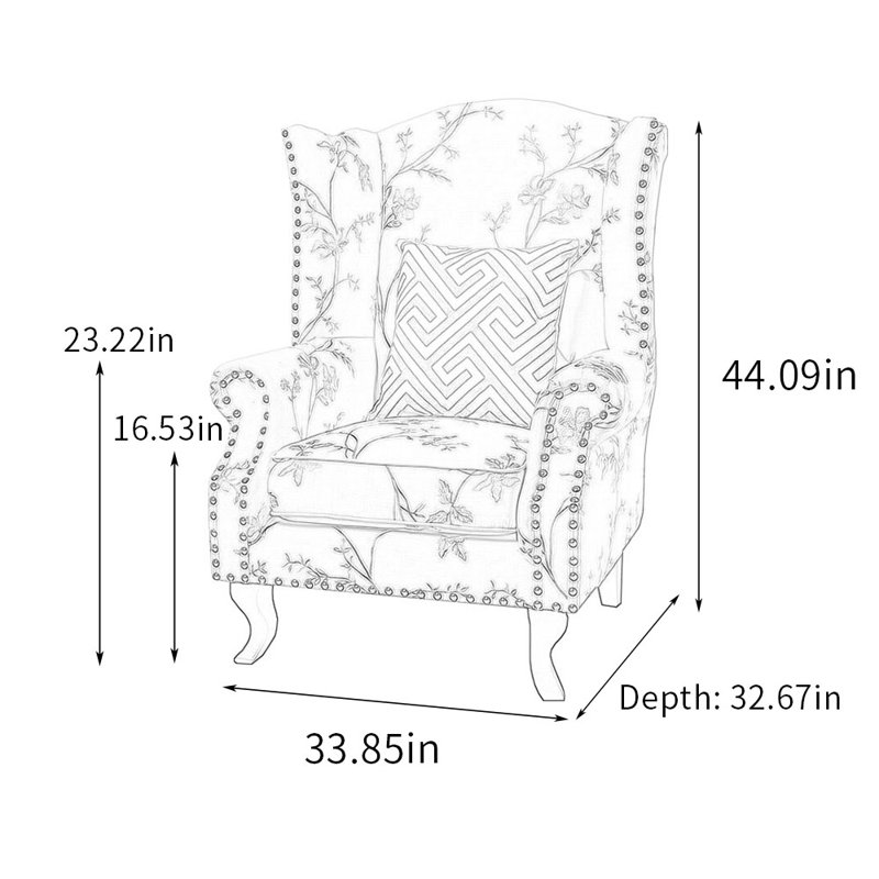 Fauteuil inclinable brodé, Mélange de polyester bleu clair