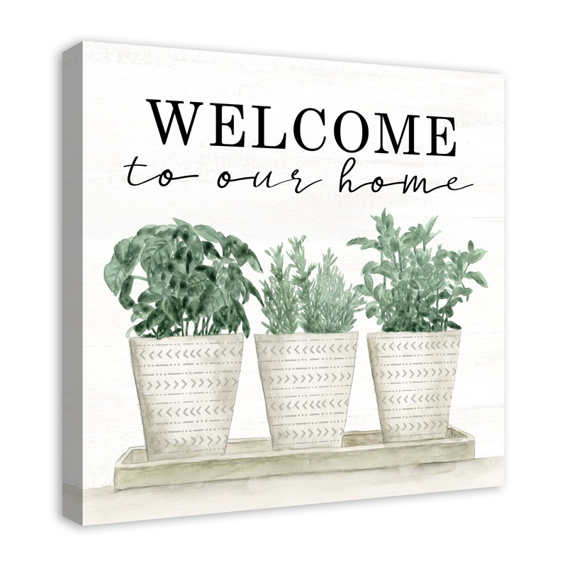« Welcome to our Home », art textuel sur toile tendue