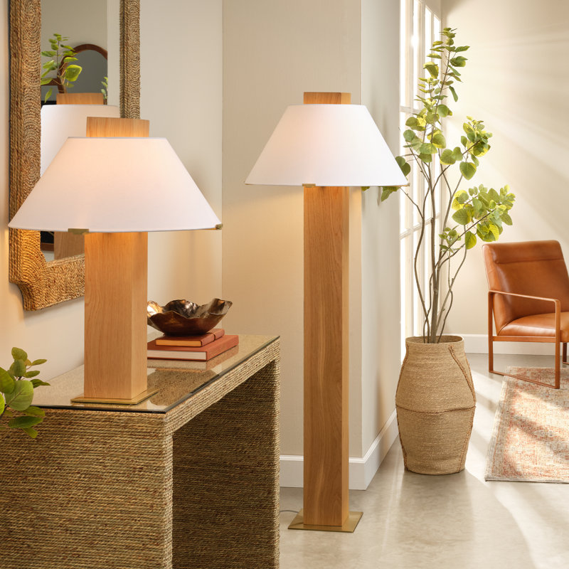 Craftsman Wood Floor Lamp, Natural Oak