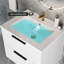 Meuble-lavabo de salle de bain 30 po avec lavabo en céramique - meuble-lavabo flottant mural blanc