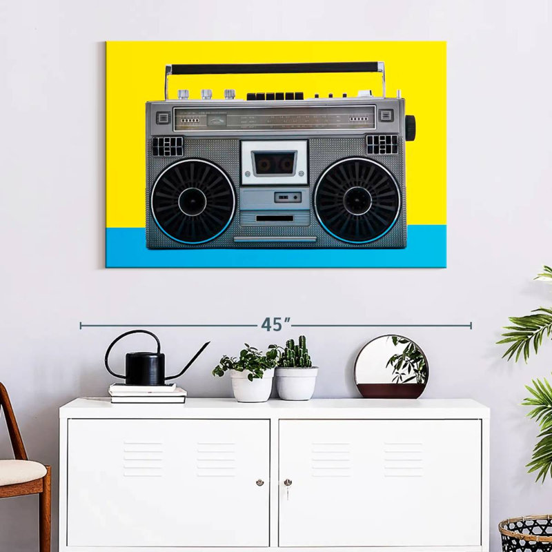 Boombox rétro, H 8 po x l 12 po