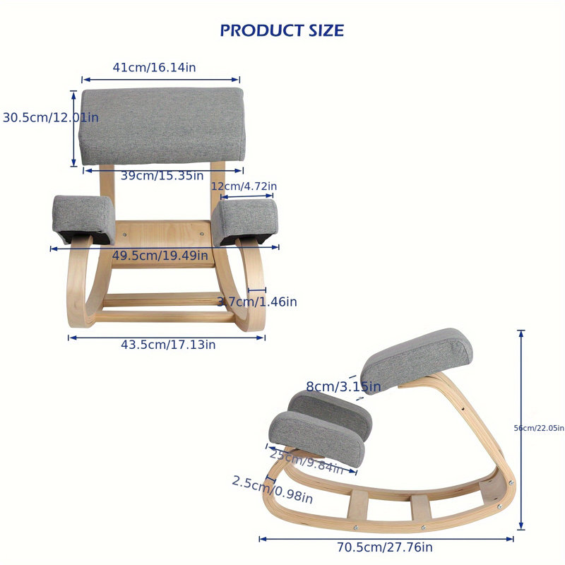 Ergonomic Kneeling Chair, Grey