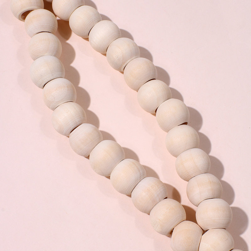 Beige Wooden Bead Curtain Tieback