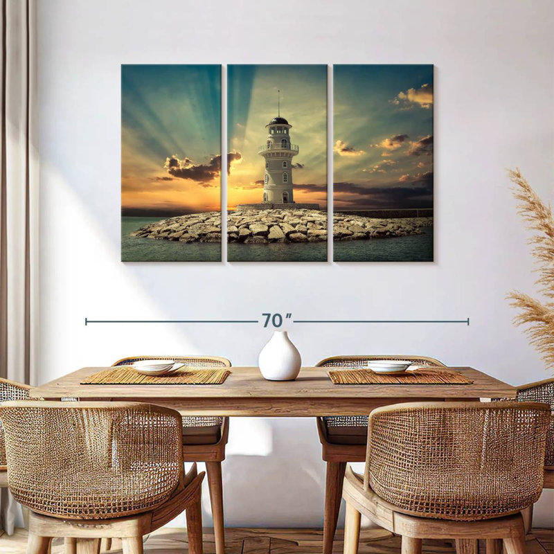 Aletra Majestic Lighthouse Sunset, 36" H x 57" W