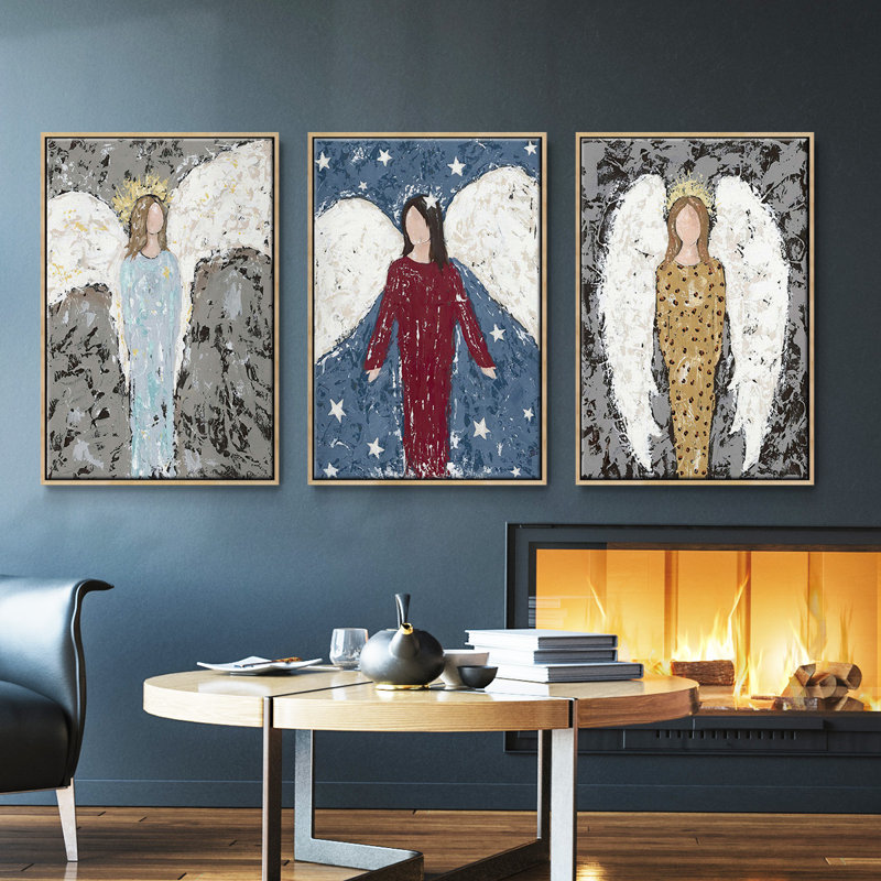 Ensemble de 3 pièces Angels, Naturel, H 40 po x l 78 po