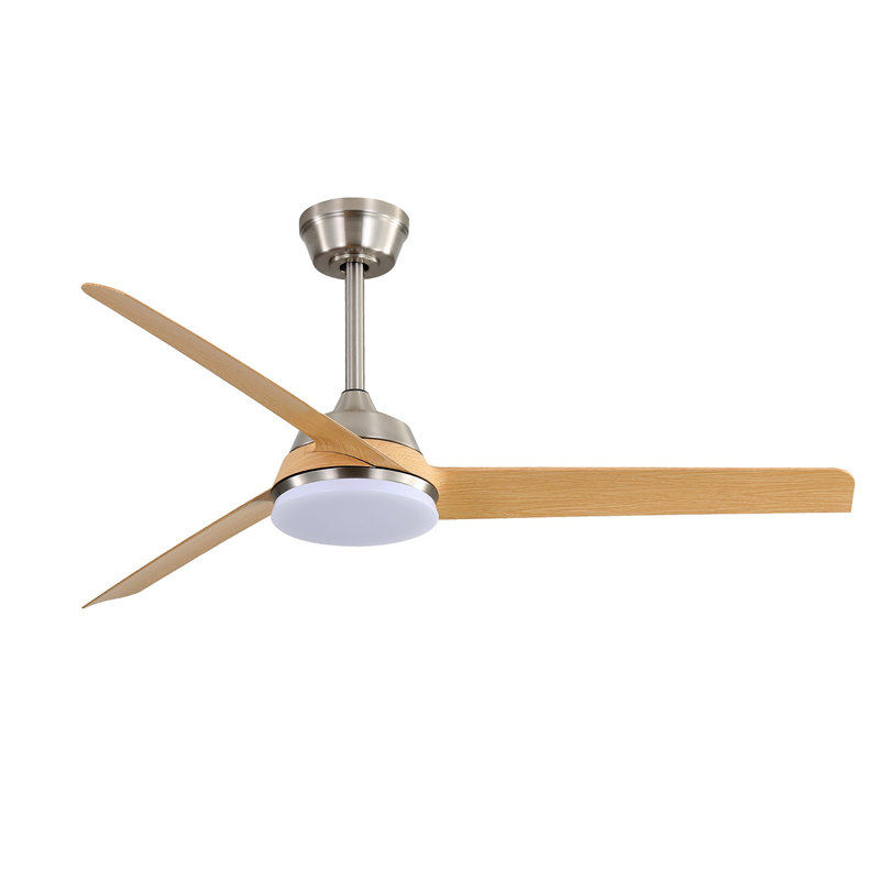 Ventilateur de plafond 52 pouces avec lumière DEL 22W et 5 pales ABS télécommandées pour le salon