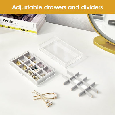 Boîte à bijoux organisatrice de boucles d'oreilles avec 5 tiroirs