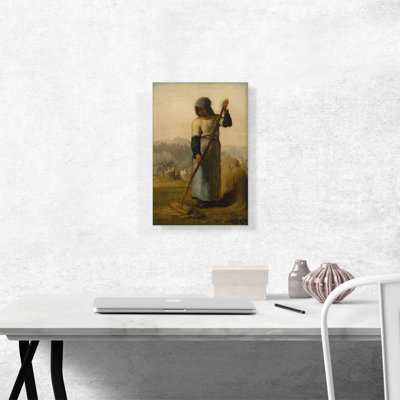 " Woman With A Rake 1857 " by Jean-Francois Millet Painting Print