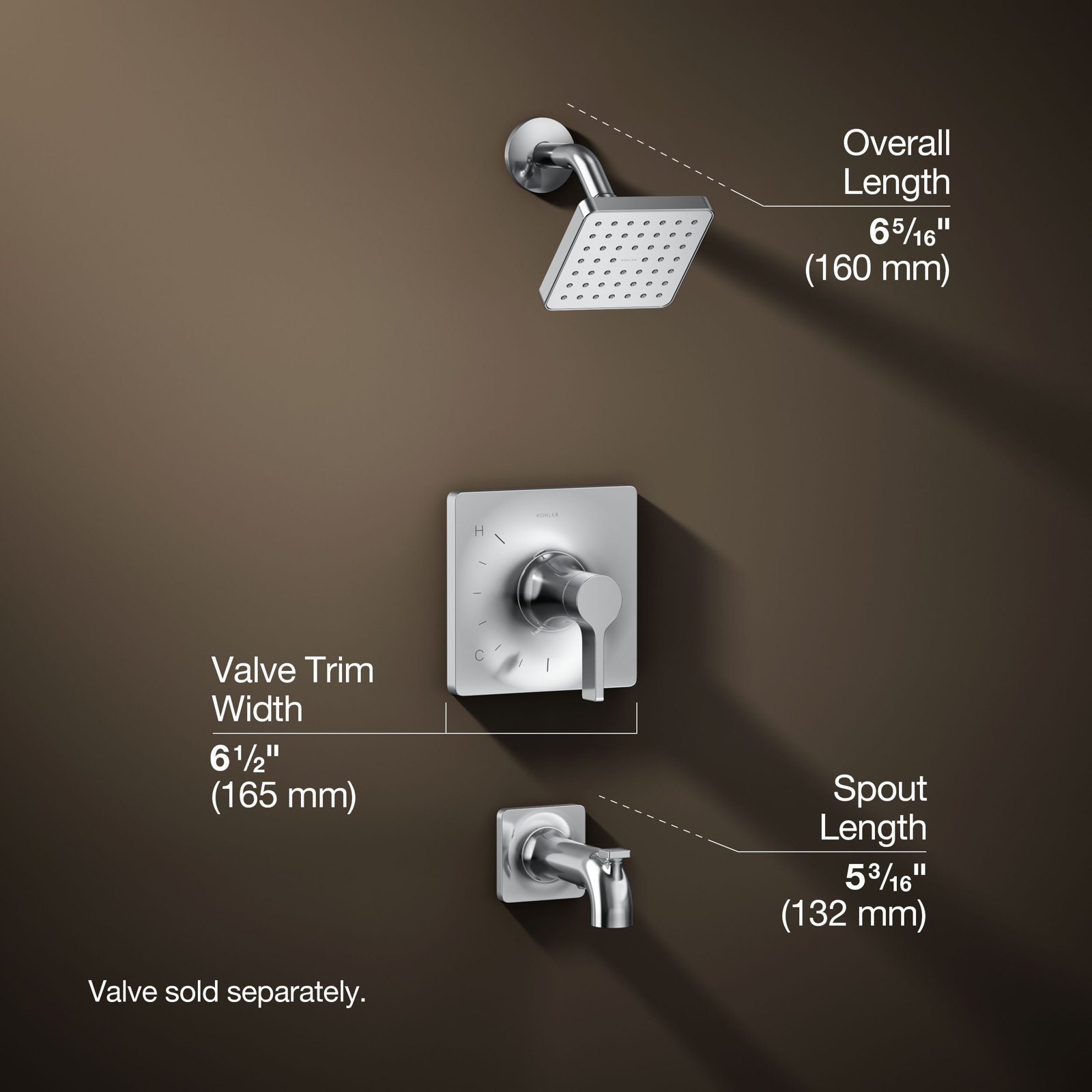 Venza Rite-Temp 1.75 GPM Bath and Shower Trim, Polished Chrome