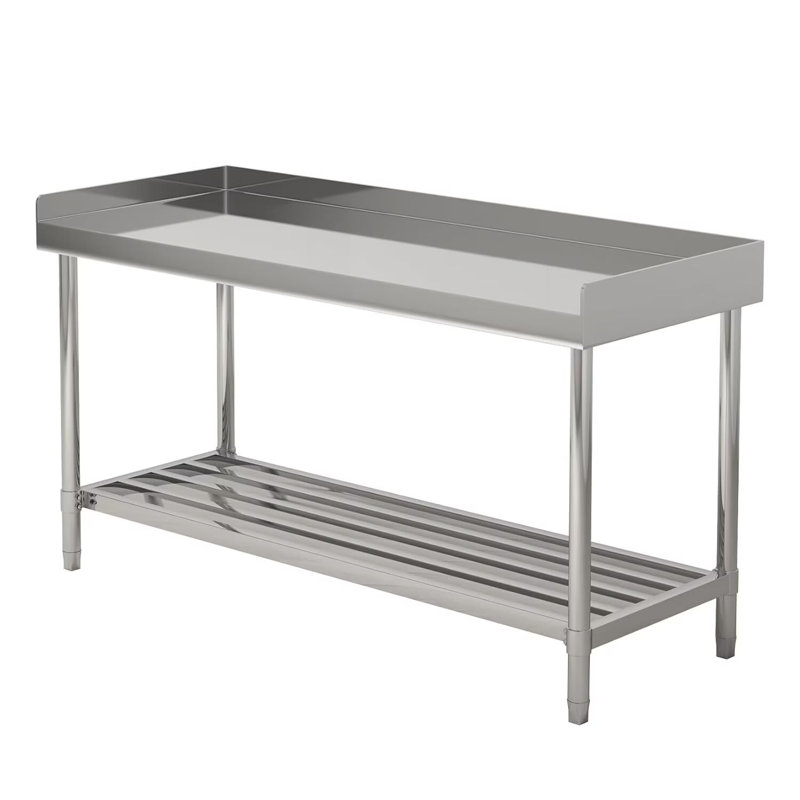 Table de préparation 24 po x 48 po en acier inoxydable robuste avec dosseret réglable pour la maison et l'hôtel