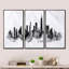 «Chicago Black Silhouette - Cityscape», ensemble d'art mural sur toile-370471170-370471181